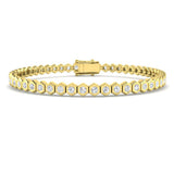 Bezel Set Diamond Bracelet, Round Diamond Bracelet, Octagon Link Bracelet