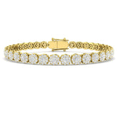 3.85Ct Diamond Halo Bracelet, Platinum Diamond Tennis Bracelet, Round Cut Diamond Halo Bracelet