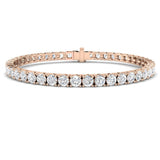 Bracelet de tennis de luxe en or et platine, serti de diamants ronds.