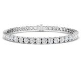Bracelet de tennis de luxe en or et platine, serti de diamants ronds.