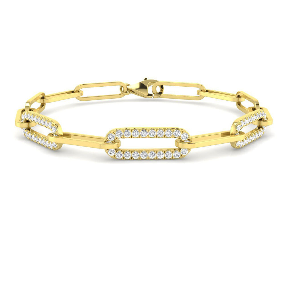 Round Cut Natural Diamond Modern Chain Bracelet