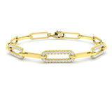 Round Cut Natural Diamond Modern Chain Bracelet