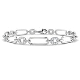 18K Gold Natural Diamond Paperclip Link Bracelet