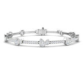 9K Yellow Gold Bracelet, Prong Set Diamond Bracelet, Bezel Set Diamond Bracelet, Luxury Diamond Bracelet