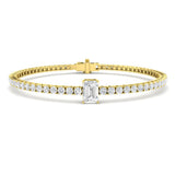 Lab Grown Diamond Bracelet, Platinum Diamond Bracelet, Emerald Cut Diamond Bracelet