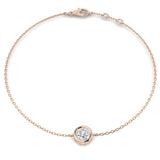 Round Cut Diamond, Gold Chain Bracelet, Minimalist Diamond Bracelet