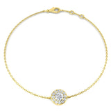 Clover Diamant-Kettenarmband mit Lünetten- und Pavé-Fassung aus Naturdiamanten in Platin