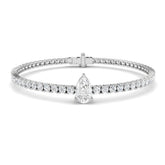Prong Set Diamond Bracelet, Pear Shape Diamond Bracelet, Gold Diamond Bracelet, Luxury Diamond Bracelet