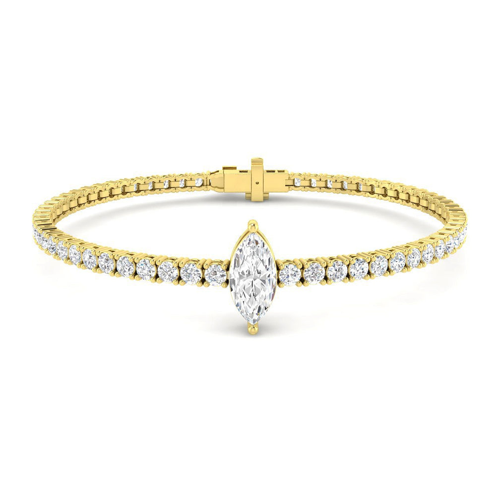 Round Diamond Bracelet, Prong Set Diamond Bracelet, 18K White Gold Bracelet, Luxury Diamond Bracelet
