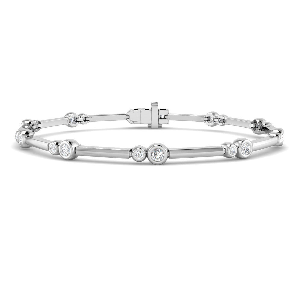 Lab Grown Diamond Bracelet, Platinum Diamond Bracelet, Bezel Set Diamond Bracelet, Diamond Station Bracelet,