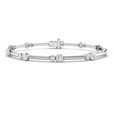 Lab Grown Diamond Bracelet, Platinum Diamond Bracelet, Bezel Set Diamond Bracelet, Diamond Station Bracelet,