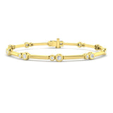 Round Diamond Bracelet, Diamond Bar Bracelet, Platinum Bracelet Women, Ethical Diamond Jewelry