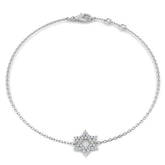 Star Of David Bracelet, Magen David Jewelry, 18K White Gold Bracelet