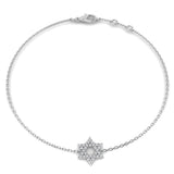 Star Of David Bracelet, Magen David Jewelry, 18K White Gold Bracelet