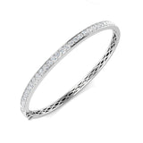 Clover Diamant-Kettenarmband mit Lünetten- und Pavé-Fassung aus Naturdiamanten in Platin