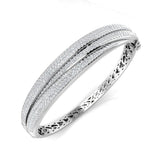 Clover Diamant-Kettenarmband mit Lünetten- und Pavé-Fassung aus Naturdiamanten in Platin