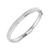 Natural Diamond Bangle, Platinum Diamond Bangle, Princess Cut Diamond Bangle, Half Eternity Diamond Bangle