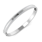 Clover Diamant-Kettenarmband mit Lünetten- und Pavé-Fassung aus Naturdiamanten in Platin