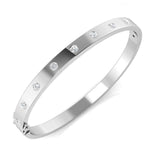 Clover Diamant-Kettenarmband mit Lünetten- und Pavé-Fassung aus Naturdiamanten in Platin