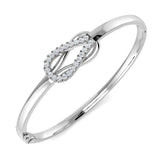 Clover Diamant-Kettenarmband mit Lünetten- und Pavé-Fassung aus Naturdiamanten in Platin
