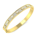 Natural Diamond Bangle, Baguette Diamond Bangle, Round Diamond Bangle, Half Pave Diamond Bangle