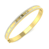 Bracelet de tennis de luxe en or et platine, serti de diamants ronds.
