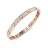 Clover Diamant-Kettenarmband mit Lünetten- und Pavé-Fassung aus Naturdiamanten in Platin