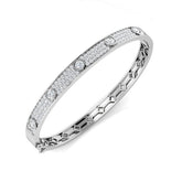 Clover Diamant-Kettenarmband mit Lünetten- und Pavé-Fassung aus Naturdiamanten in Platin