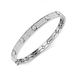 Clover Diamant-Kettenarmband mit Lünetten- und Pavé-Fassung aus Naturdiamanten in Platin