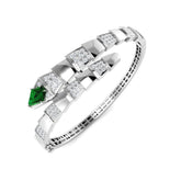 Clover Diamant-Kettenarmband mit Lünetten- und Pavé-Fassung aus Naturdiamanten in Platin