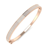 Clover Diamant-Kettenarmband mit Lünetten- und Pavé-Fassung aus Naturdiamanten in Platin
