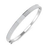 Clover Diamant-Kettenarmband mit Lünetten- und Pavé-Fassung aus Naturdiamanten in Platin