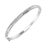9K Yellow Gold Lab Grown Round Cut Diamond Pave Set Fancy Bangle with Hinged Lock