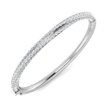 Clover Diamant-Kettenarmband mit Lünetten- und Pavé-Fassung aus Naturdiamanten in Platin