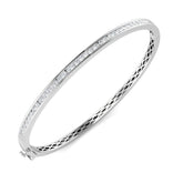 Round Cut Lab Grown Diamond Prong Set Half Eternity Bangle in 9K/18K Gold & Platinum