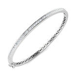 Clover Diamant-Kettenarmband mit Lünetten- und Pavé-Fassung aus Naturdiamanten in Platin