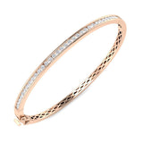 Clover Diamant-Kettenarmband mit Lünetten- und Pavé-Fassung aus Naturdiamanten in Platin