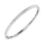 Clover Diamant-Kettenarmband mit Lünetten- und Pavé-Fassung aus Naturdiamanten in Platin