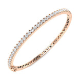 Clover Diamant-Kettenarmband mit Lünetten- und Pavé-Fassung aus Naturdiamanten in Platin