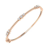 Clover Diamant-Kettenarmband mit Lünetten- und Pavé-Fassung aus Naturdiamanten in Platin