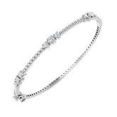 Clover Diamant-Kettenarmband mit Lünetten- und Pavé-Fassung aus Naturdiamanten in Platin
