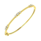 Clover Diamant-Kettenarmband mit Lünetten- und Pavé-Fassung aus Naturdiamanten in Platin