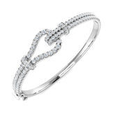 Clover Diamant-Kettenarmband mit Lünetten- und Pavé-Fassung aus Naturdiamanten in Platin