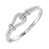 Clover Diamant-Kettenarmband mit Lünetten- und Pavé-Fassung aus Naturdiamanten in Platin