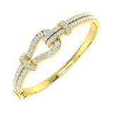 Clover Diamant-Kettenarmband mit Lünetten- und Pavé-Fassung aus Naturdiamanten in Platin
