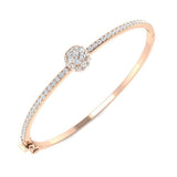 Clover Diamant-Kettenarmband mit Lünetten- und Pavé-Fassung aus Naturdiamanten in Platin