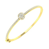 Bracelet de tennis de luxe en or et platine, serti de diamants ronds.