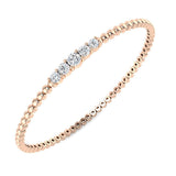 Clover Diamant-Kettenarmband mit Lünetten- und Pavé-Fassung aus Naturdiamanten in Platin