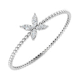 Clover Diamant-Kettenarmband mit Lünetten- und Pavé-Fassung aus Naturdiamanten in Platin