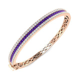 Clover Diamant-Kettenarmband mit Lünetten- und Pavé-Fassung aus Naturdiamanten in Platin
